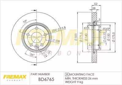 Тормозной диск (FREMAX: BD-6765)