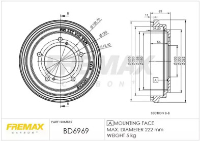 Тормозный барабан (FREMAX: BD-6969)