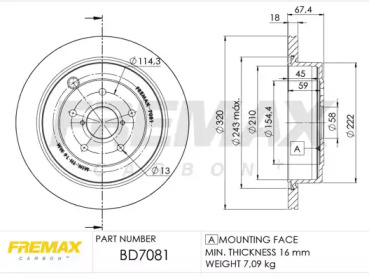 Тормозной диск (FREMAX: BD-7081)