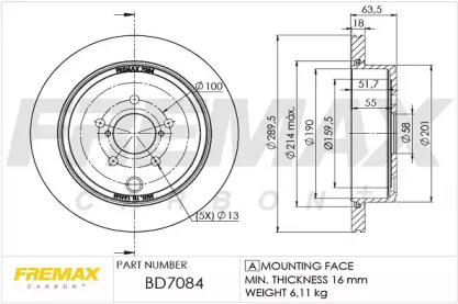 Тормозной диск (FREMAX: BD-7084)