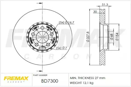 Тормозной диск (FREMAX: BD-7300)