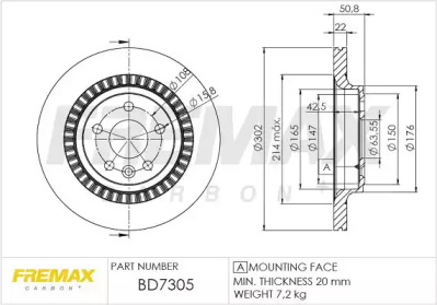 Тормозной диск (FREMAX: BD-7305)