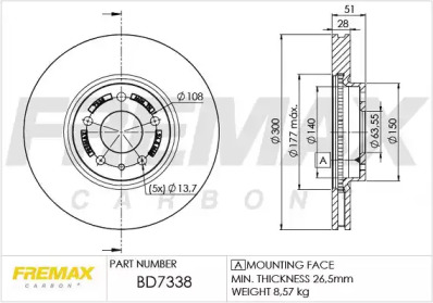 Тормозной диск (FREMAX: BD-7338)