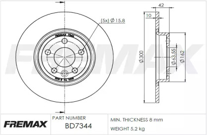 Тормозной диск (FREMAX: BD-7344)