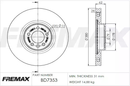 Тормозной диск (FREMAX: BD-7353)