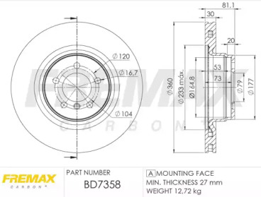 Тормозной диск (FREMAX: BD-7358)