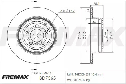 Тормозной диск (FREMAX: BD-7365)