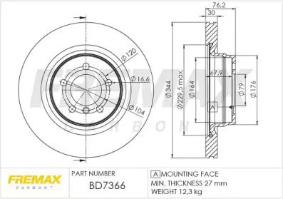 Тормозной диск (FREMAX: BD-7366)