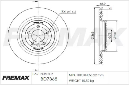 Тормозной диск (FREMAX: BD-7368)