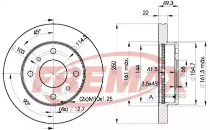 Тормозной диск (FREMAX: BD-7450)