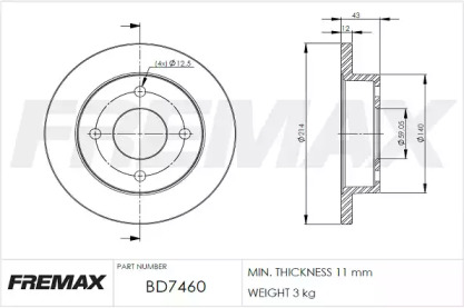 Тормозной диск (FREMAX: BD-7460)