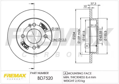 Тормозной диск (FREMAX: BD-7520)