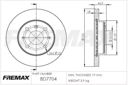 Тормозной диск (FREMAX: BD-7704)