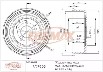 Тормозный барабан (FREMAX: BD-7929)