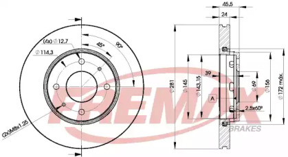 Тормозной диск (FREMAX: BD-8027)