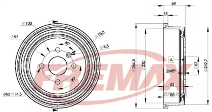 Тормозный барабан (FREMAX: BD-8063)