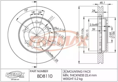 Тормозной диск (FREMAX: BD-8110)