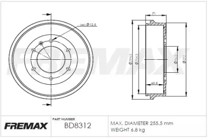 Тормозный барабан (FREMAX: BD-8312)