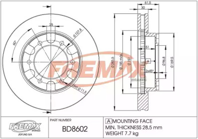 Тормозной диск (FREMAX: BD-8602)