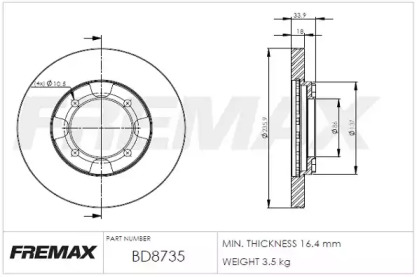 Тормозной диск (FREMAX: BD-8735)