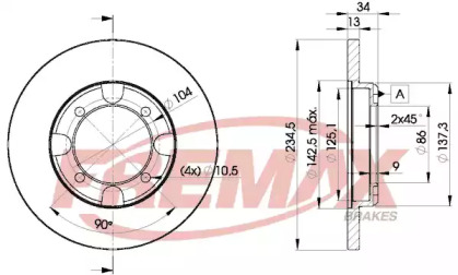 Тормозной диск (FREMAX: BD-8737)