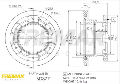 Тормозной диск (FREMAX: BD-8771)