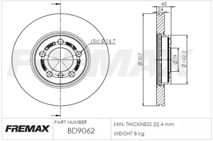 Тормозной диск (FREMAX: BD-9062)