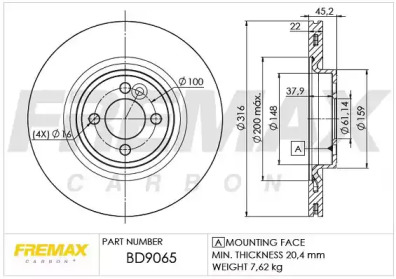 Тормозной диск (FREMAX: BD-9065)