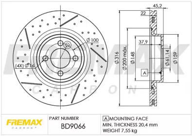 Тормозной диск (FREMAX: BD-9066)