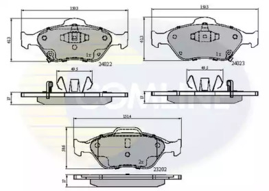 Комплект тормозных колодок (COMLINE: CBP31637)