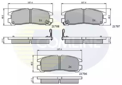 Комплект тормозных колодок (COMLINE: CBP3468)