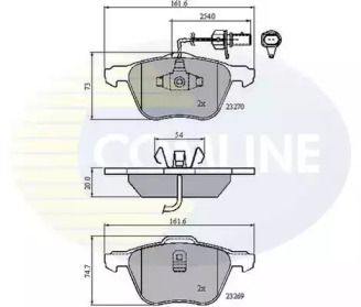 Комплект тормозных колодок (COMLINE: CBP11136)