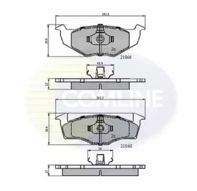 Комплект тормозных колодок (COMLINE: CBP0707)