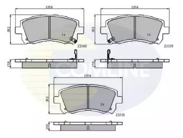 Комплект тормозных колодок (COMLINE: CBP3722)