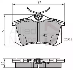 Комплект тормозных колодок (COMLINE: ADB0108)