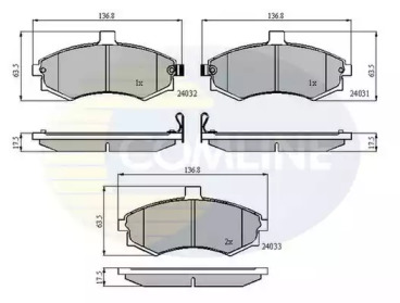 Комплект тормозных колодок (COMLINE: CBP31176)