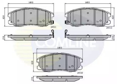 Комплект тормозных колодок (COMLINE: CBP31582)