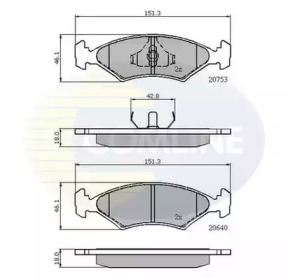 Комплект тормозных колодок (COMLINE: CBP0118)