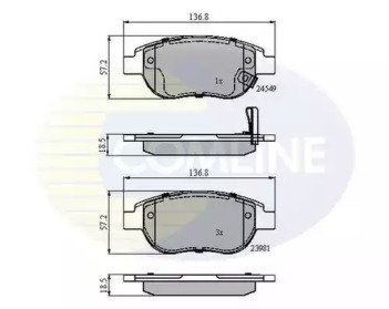 Комплект тормозных колодок (COMLINE: CBP31038)