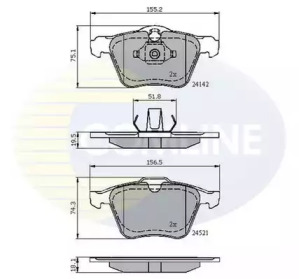 Комплект тормозных колодок (COMLINE: CBP01608)