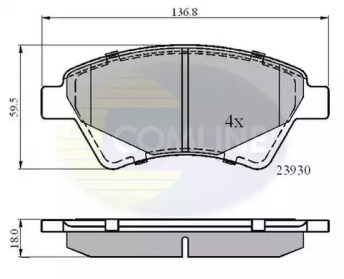 Комплект тормозных колодок (COMLINE: CBP01160)