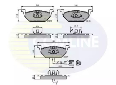 Комплект тормозных колодок (COMLINE: CBP1851)