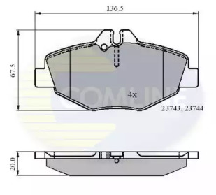 Комплект тормозных колодок (COMLINE: CBP01209)