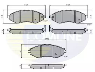 Комплект тормозных колодок (COMLINE: CBP31188)