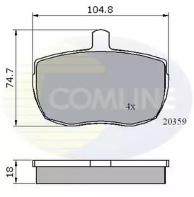 Комплект тормозных колодок (COMLINE: CBP0319)