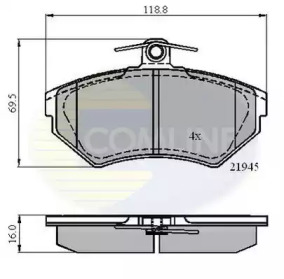 Комплект тормозных колодок (COMLINE: CBP0989)