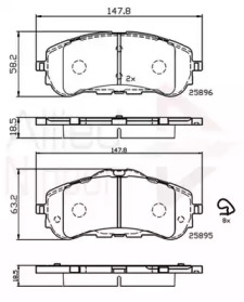 Комплект тормозных колодок (COMLINE: ADB32232)