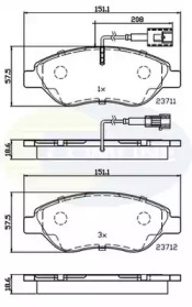 Комплект тормозных колодок (COMLINE: CBP11222)