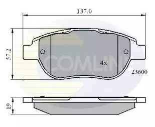 Комплект тормозных колодок (COMLINE: CBP01748)