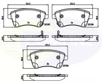 Комплект тормозных колодок (COMLINE: CBP36047)